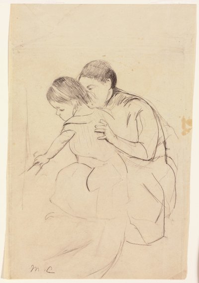 बेबी ने लेफ्ट हैंड टचिंग एक टब, हेल्ड द्वारा उसका नर्स, c.1891 द्वारा मैरी कसाट