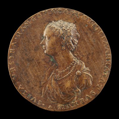गुइलिया ओरसिनी, 1537-1598, बलदोसारे रंगोनी की पत्नी सी। 1554 [विपरीत], 1554। द्वारा मास्टर आईएसी। यूआरबी।
