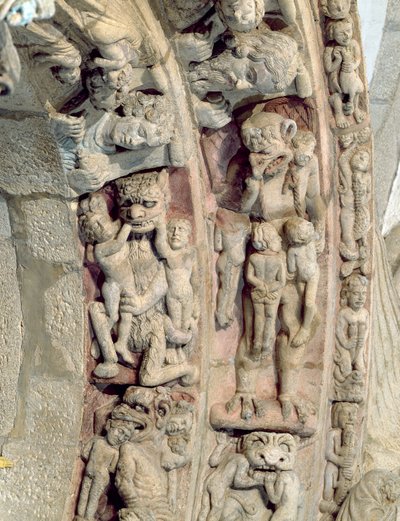 नर्क पत्थर के दृश्यों के साथ पोर्टिको डे ला ग्लोरिया का विस्तार द्वारा मास्टर मातेओ