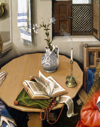 एनालिनेशन ट्रप्टिक (मेरोड अल्टारपीस), c.1427-32 (ओक पर तेल) द्वारा Master of Flémalle