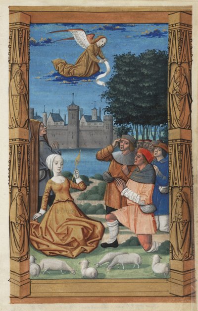 घंटे की किताब से चरवाहों की घोषणा, c.1485 द्वारा गिलौम लैम्बर्ट के मास्टर