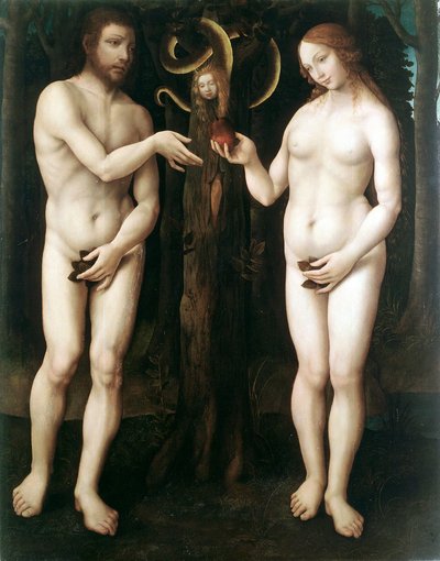 'एडम एंड ईव' 'द टेम्पटेशन ऑफ एडम', c1520 द्वारा Lucretia के मास्टर