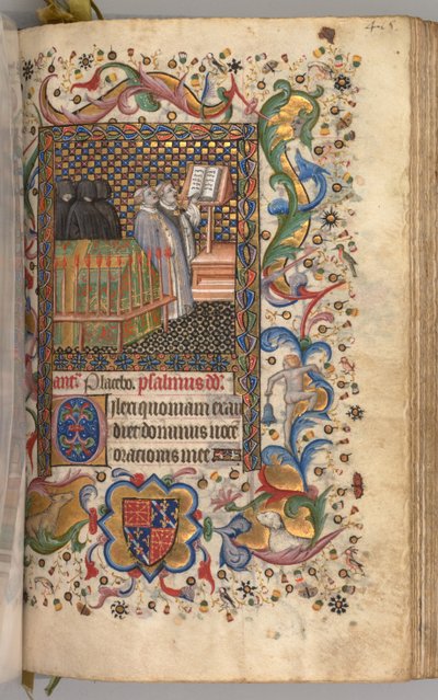 ऑवर्स ऑफ द चार्ल्स नोबल, किंग ऑफ नवरे 1361-1425: फॉल। 202r, मृतकों का कार्यालय, सी। 1405। द्वारा ब्रसेल्स के प्रारंभिक और एसोसिएट्स के मास्टर
