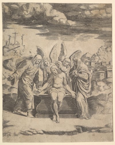 1530-60 स्वर्गदूतों द्वारा समर्थित कब्र पर बैठा मसीह। द्वारा मरने के मास्टर
