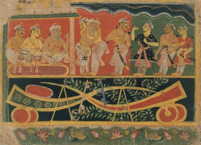 नंदा और वासुदेव: एक बिखरा हुआ भागवत पुराण का पृष्ठ..., सीए। 1520-30। द्वारा बिखरे हुए भागवत पुराण के मास्टर।