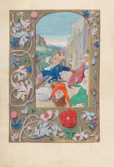 क्वीन इसाबेला द कैथेलिक, स्पेन की रानी: फोल। 146v, नरसंहार ..., c1500। द्वारा मैक्सिमिलियन की पहली प्रार्थना की मास्टर