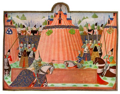 15 वीं शताब्दी में फ्रांस के सेंट इंगलवर्ट में टूर्नामेंट। द्वारा हार्ले फ्रिसार्ट के मास्टर