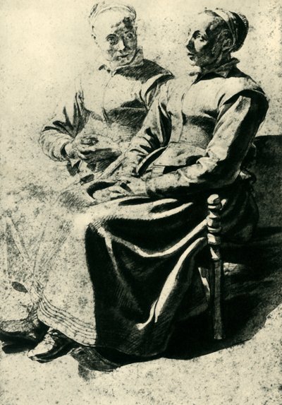 दो किसान महिलाएं, 17 वीं सदी, 1943 के मध्य में। द्वारा मथाय ले नैन