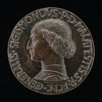 सिगिस्मोंडो पांडोल्फो मालटेस्टा, 1417-1468, रिमिनी और फानो के भगवान [सामने], 1446। द्वारा मत्तेओ दी एंड्रिया डे पास्टी
