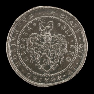 शस्त्र और शिलालेख [रिवर्स], 1592। द्वारा मैथ्यू कार्ल