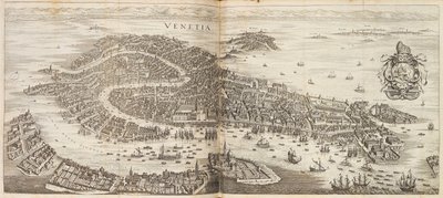 वेनिस का पैनोरमा। जोहान लुडविग गॉटफ्राइड, 1646 द्वारा न्यू आर्कोन्टोलोजिया कॉस्मिका से। द्वारा मैथौस द एल्डर मेरियन