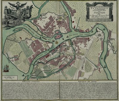पीटर्सबर्ग का नक्शा, 1744 द्वारा मैथियस सेटर