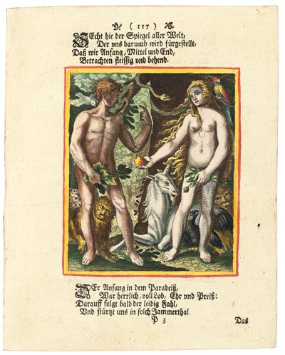एडम और ईव, c.1700-1725 द्वारा मैथौस मेरियन