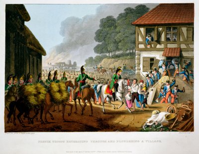 1816 में एक गाँव के माध्यम से पीछे हटते हुए और लूटते हुए फ्रांसीसी सैनिक द्वारा मैथ्यू डबबर्ग