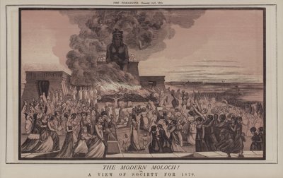 आधुनिक मोलोक! या, 1870 के लिए समाज का एक दृश्य (कलर लिथो) द्वारा मैथ्यू 