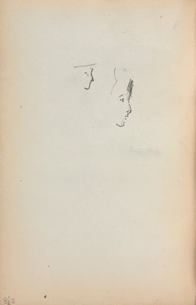 इतालवी स्केचबुक: दो प्रोफाइल पेज 258, 1898-1899। द्वारा मौरिस ब्राजील प्रेंडरगैस्ट