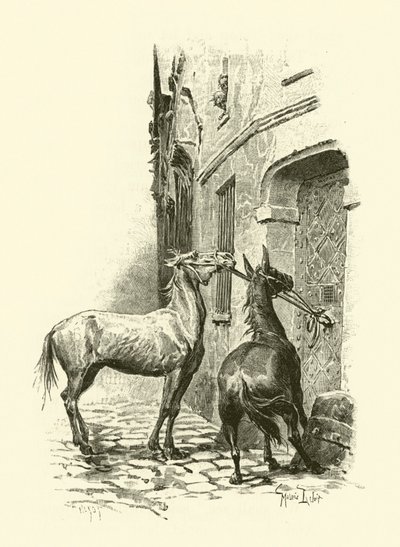 तीन बंदूकधारियों के लिए चित्रण (उत्कीर्णन) द्वारा मौरिस लेलोइर