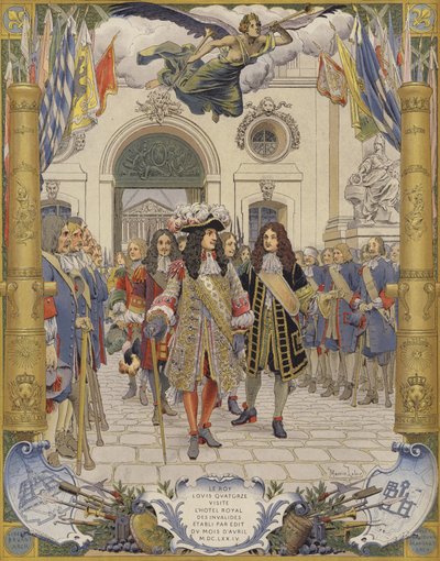 किंग लुईस XIV और LHotel Royal Des Invalides का उद्घाटन द्वारा मौरिस लेलोइर