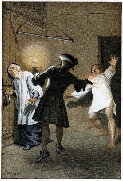 L'Evasion - फ्रांसीसी लेखक L'abbe Prevost (1697-1763) द्वारा "हिस्ट्री ऑफ़ मैनन लेस्कॉट एंड द शेवेलियर डेस ग्रिएक्स" में। मौरिस लेलोइर (1885) द्वारा चित्र के बाद उत्कीर्णन। द्वारा मौरिस लेलोइर