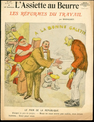 "L'Assiette au Beurre" का कवर, संख्या 468, रंग में व्यंग्य द्वारा मौरिस रेडिगेट
