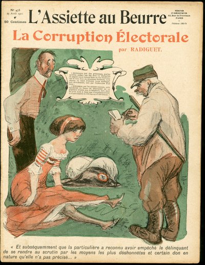 "L'Assiette au Beurre", संख्या 473, रंगों में व्यंग्य का कवर द्वारा मौरिस रेडिगेट
