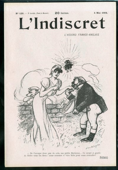 "" L'Indiscret"" का कवर, नंबर 1, B & W . में व्यंग्य द्वारा मौरिस रेडिगेट