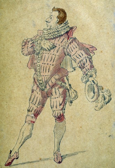 लिएंड्रो, कॉमेडिया डेल'आर्ट चरित्र, मौरिस सैंड द्वारा ड्राइंग (1823-1889) द्वारा मौरिस रेत