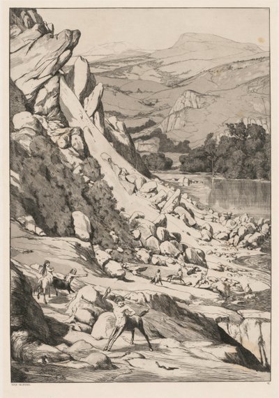 लैंडस्लाइड ओपस IV, 6, 1881। द्वारा मैक्स क्लिंगर