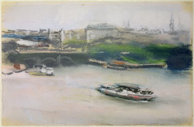 लोम्बाल्स्टर के साथ लोम्बार्डब्रुक, हैम्बर्ग, 1910 (कागज पर पेस्टल) द्वारा मैक्स लिबरमैन