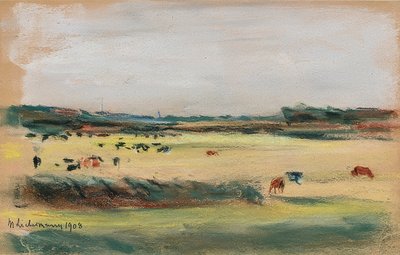 गायों के चरने के साथ लैंडस्केप। 1908 द्वारा Max Liebermann