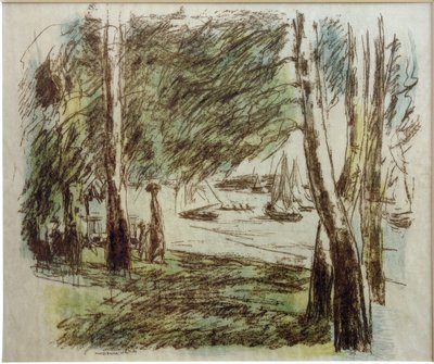 M.Liebermann, नौकायन नौकाओं के साथ Wannsee में परिदृश्य द्वारा मैक्स लिबरमैन