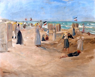 Noordwijk, 1908 में समुद्र तट पर। द्वारा Max Liebermann