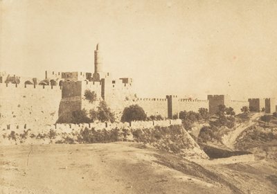 डेविड दाउद कलेसी का महल और यरूशलेम की दीवारें, अगस्त 1850। द्वारा मैक्सिम डू कैंप