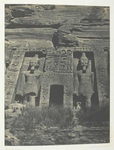 Ibsamboul, Hathor, नूबिया, 184951 के Speos में प्रवेश, 1852 मुद्रित। द्वारा मैक्सिम डू कैंप