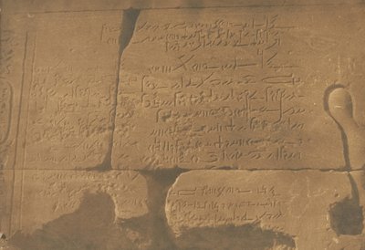 डेमोटिक शिलालेख, 15 अप्रैल, 1850 को फिलै में आइसिस के मंदिर का दूसरा तोरण। द्वारा मैक्सिम डू कैंप