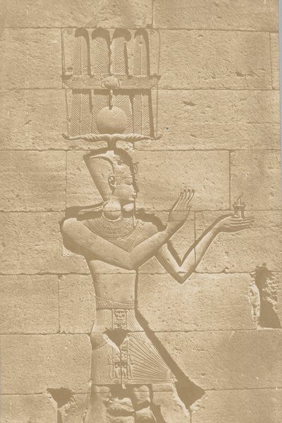 कलबशेह, मंदिर के पिछले हिस्से की मूर्ति, 1849-51। द्वारा मैक्सिम डू कैंप