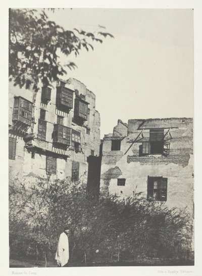 फ्रैंक क्वार्टर में हाउस एंड गार्डन, ले कायर, 184951, 1852 मुद्रित। द्वारा मैक्सिम डू कैंप