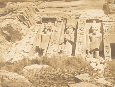 28 मार्च, 1850 को अबौसेम्बिल दक्षिणी भाग में स्पाईस डी'थोर के अग्रभाग का आधा हिस्सा। द्वारा मैक्सिम डू कैंप