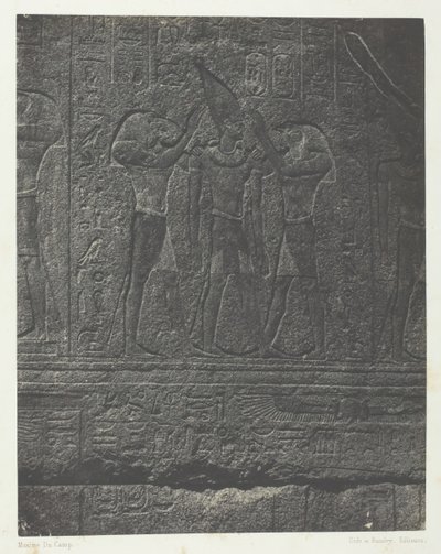 कर्णक पैलेस, ग्रेनाइट अभयारण्य की बाहरी मूर्तियां, थेब्स, 184951, 1852 मुद्रित। द्वारा मैक्सिम डू कैंप