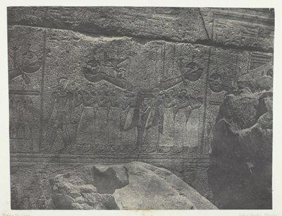 कर्णक पैलेस, ग्रेनाइट अभयारण्य की बाहरी मूर्तियां, थेब्स, 184951, 1852 में छपी। द्वारा मैक्सिम डू कैंप