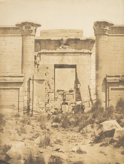 मेडिनेट-हाबौ थेब्स, 1849-50 में थुटमोसियम का प्रोपीलिया। द्वारा मैक्सिम डू कैंप