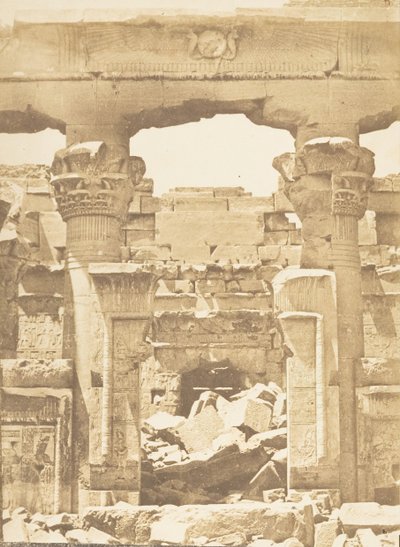 कलाबचेह का मंदिर - प्रोनाओस के औसत दर्जे के स्तंभ के बीच, 8 अप्रैल, 1850। द्वारा मैक्सिम डू कैंप