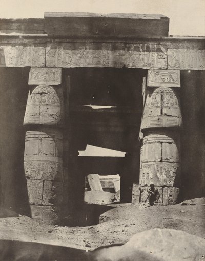 थेब्स: कर्णक, खोन्स के मंदिर का पोर्टिको, 1850। द्वारा मैक्सिम डू कैंप