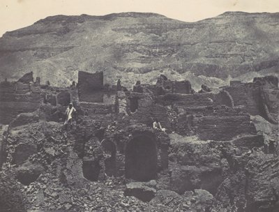 थेब्स। मेडिनेट-हबौ। पापा शहर के खंडहर, 1850। द्वारा मैक्सिम डू कैंप