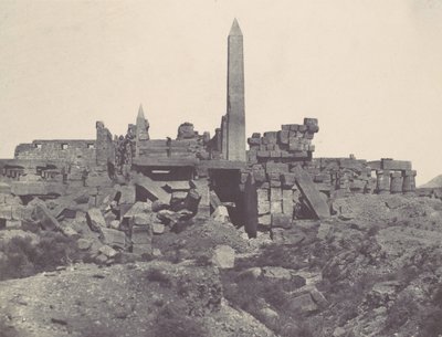 थेब्स। कर्णक पैलेस। ग्रेनाइट अभयारण्य और हाइपोस्टाइल हॉल, 1850। द्वारा मैक्सिम डू कैंप