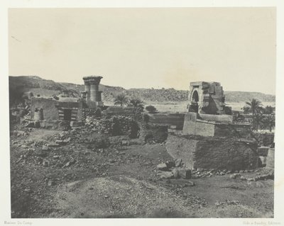 विलेज एंड टेंपल ऑन द आइलैंड ऑफ बेघे, वेस्ट ऑफ फिलो, नूबिया, 184951, 1852 छपी। द्वारा मैक्सिम डू कैंप