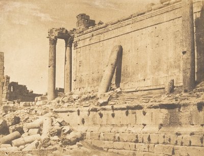 15 सितंबर, 1850 को बालबेक हेलियोपोलिस में बृहस्पति के मंदिर का दृश्य। द्वारा मैक्सिम डू कैंप