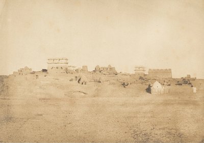लक्सर, थेब्स, 1849-50 के गांव के हिस्से का दृश्य। द्वारा मैक्सिम डू कैंप