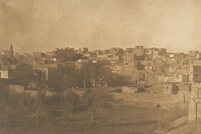 काहिरा में फ़्रैंक क्वार्टर से लिया गया दृश्य, दिसंबर 1849-जनवरी 1850। द्वारा मैक्सिम डू कैंप