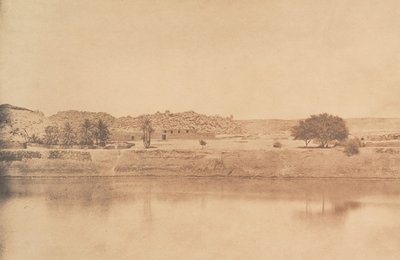 फिलै के पूर्व में ले जाया गया दृश्य - अबू-कौली का गाँव, असवान रोड, 1849-50। द्वारा मैक्सिम डू कैंप